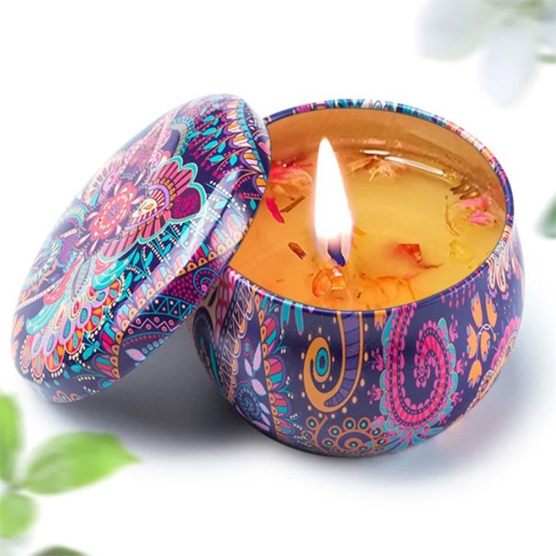 Scented Candles jar Handmade Scented Candle case Natural Soy Wax Scented candles Tin candy Can Fragrance Home Decoration