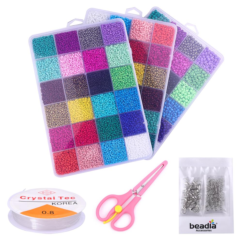 DIY Jewelry Findings Czech Glass Seed Beads Kit Set Beading Cords Seed Beads For Jewelry Making DIY Bracelet Necklace Supplies