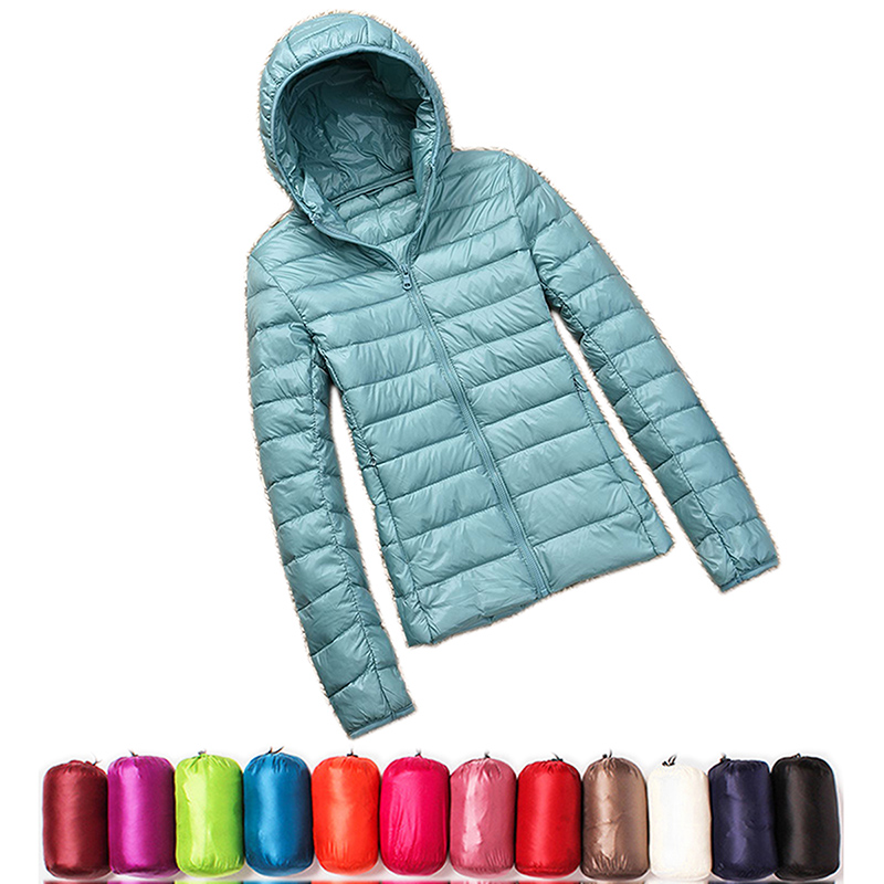  Casual 90% Ultra Light White Duck Down Jacket Women Autumn Winter Warm Coat Lady Plus Size Jackets Female Hooded Parka