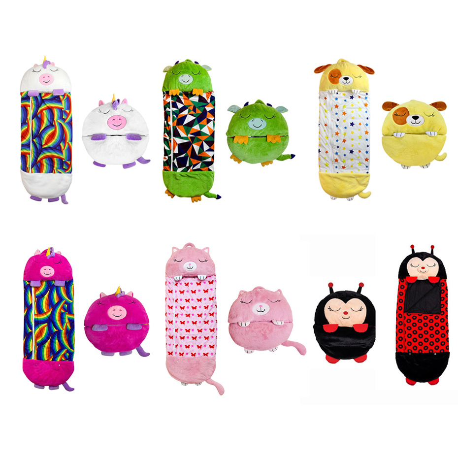 LANBENA kids Sleeping bag plush doll pillow Baby  Girls Warm Soft Lazy sleepsacks Children's Cartoon Sleep Sack For