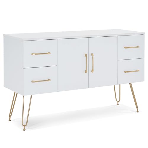BarberPub 47.2"x29.3"x15.8" Wall Mount Barber Beauty Station, Salon Station for Hair Stylist, Styling Storage Organizer with Cabinet, Spa Beauty Equipment Home Make Up Station 3152 (White)